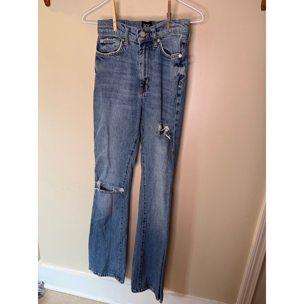 BDG Urban Outfitters High Waisted Distressed Flare Leg Jeans Blue Size 25